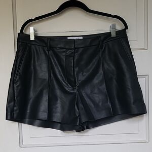 Old Navy High Waist Black Leather Shorts
